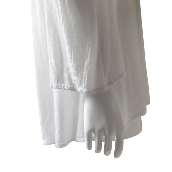 Knox Rose White Rayon Cottagecore Blouse-Crochet & Eyelet Detail-Cold Shoulder S - Picture 8 of 13